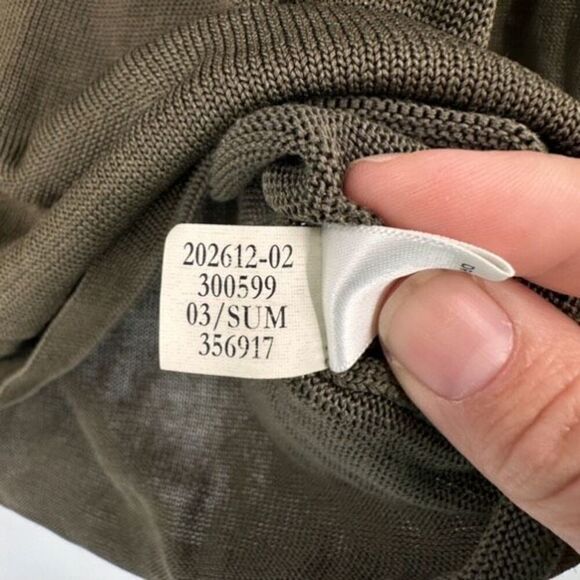 VTG Y2K Banana Republic Silk Lace up Olive Green Sweater Peasant Cottage Medium - Picture 7 of 10